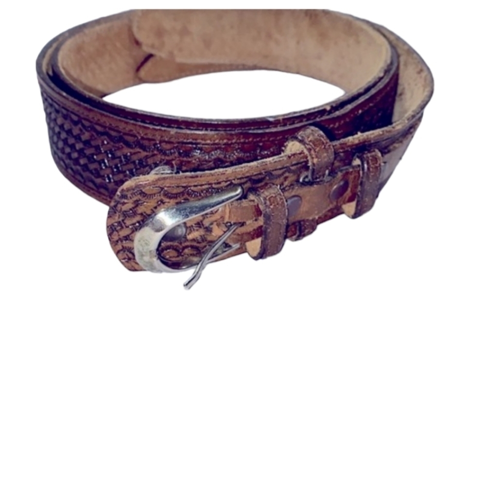 ACME brown leather braided belt size 46